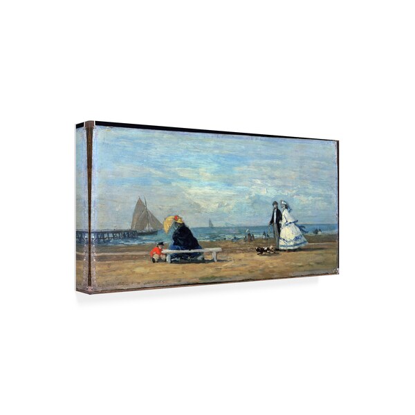 Boudin 'Beach At Trouville 2' Canvas Art,16x32